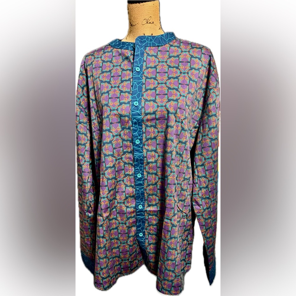 Disney Button Down Long Sleeve Shirt XL Marvel Black Panther African Roll Up NWT